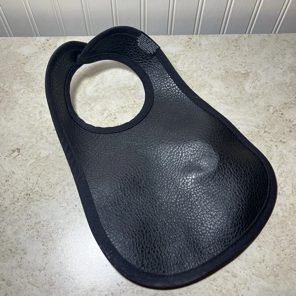 Mini Maniacs Outer Space Galaxy Baby Bib With Faux Leather Backing Made In USA